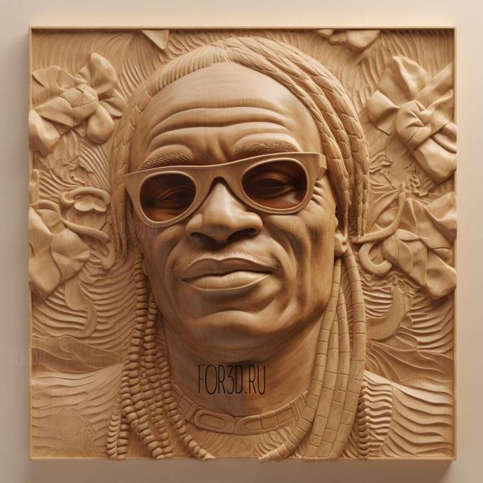 Stevie Wonder 3 stl model for CNC